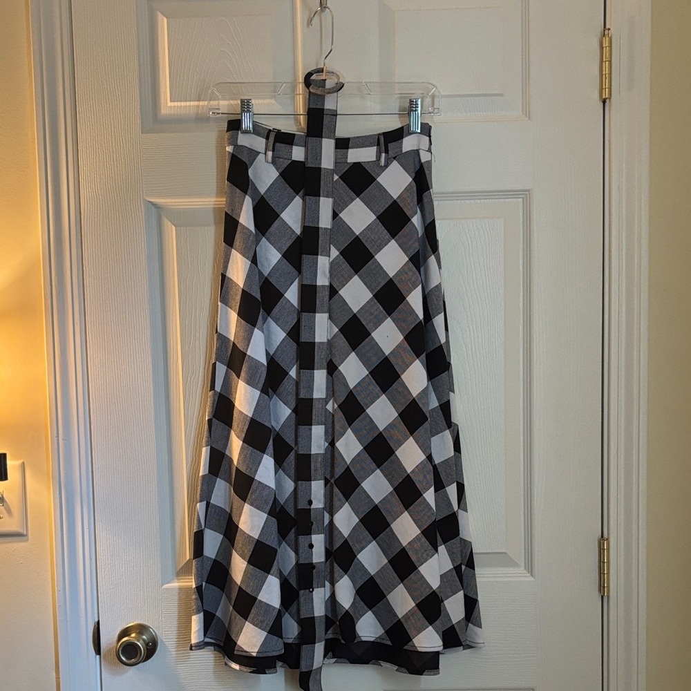 Kate Spade Black and White Plaid Women's Skirt